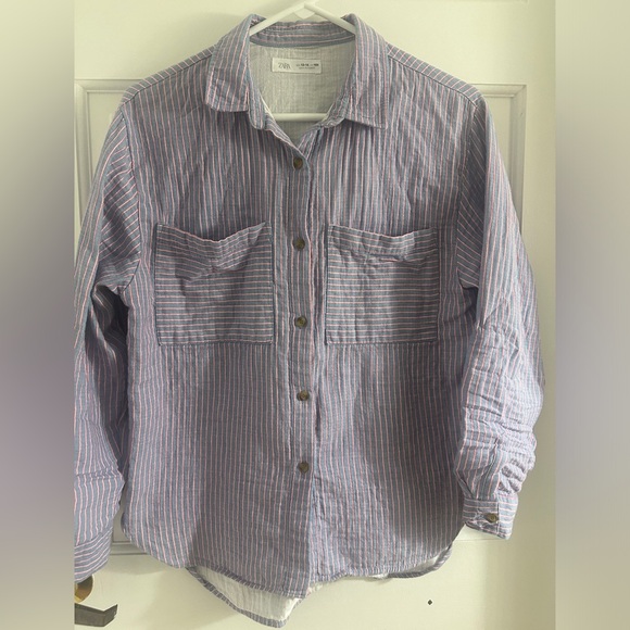 ZARA Textured Button Down Shirt - Picture 2 of 3